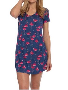 Nite Nite by Munki Munki Pink Flamingo Sleepshirt Nightgown